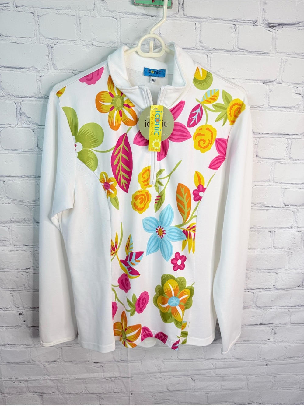 ICONIC Floral Long Sleeve Monaco Princess 50 UPF Top XL NWT